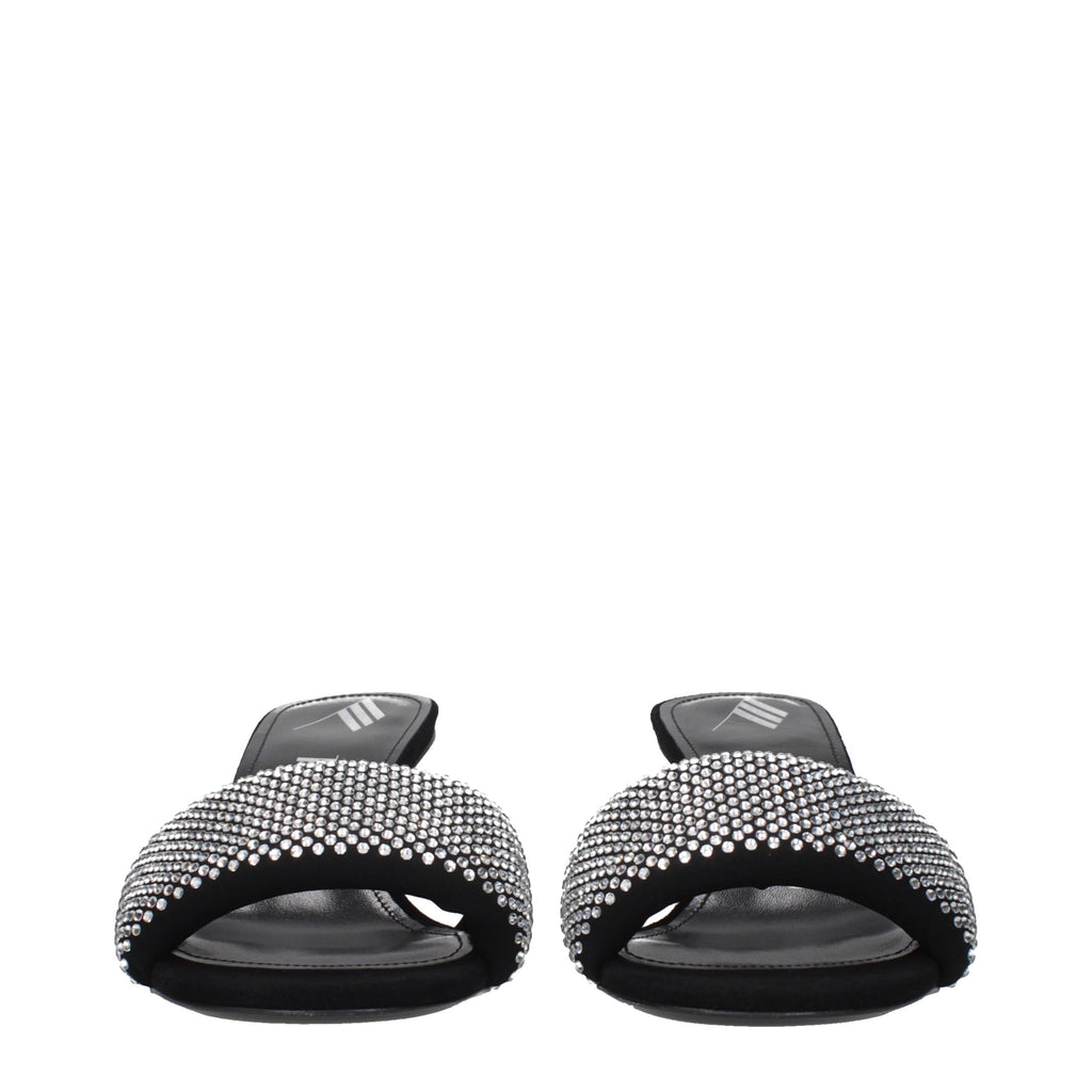 The Attico Black Fabric Stiletto Heel Sandals