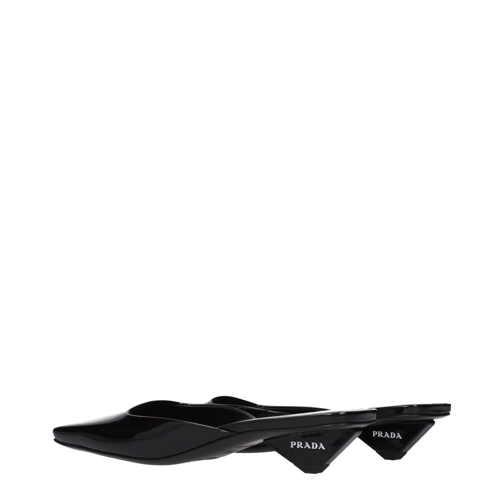 Prada Black Leather Flat Sandals