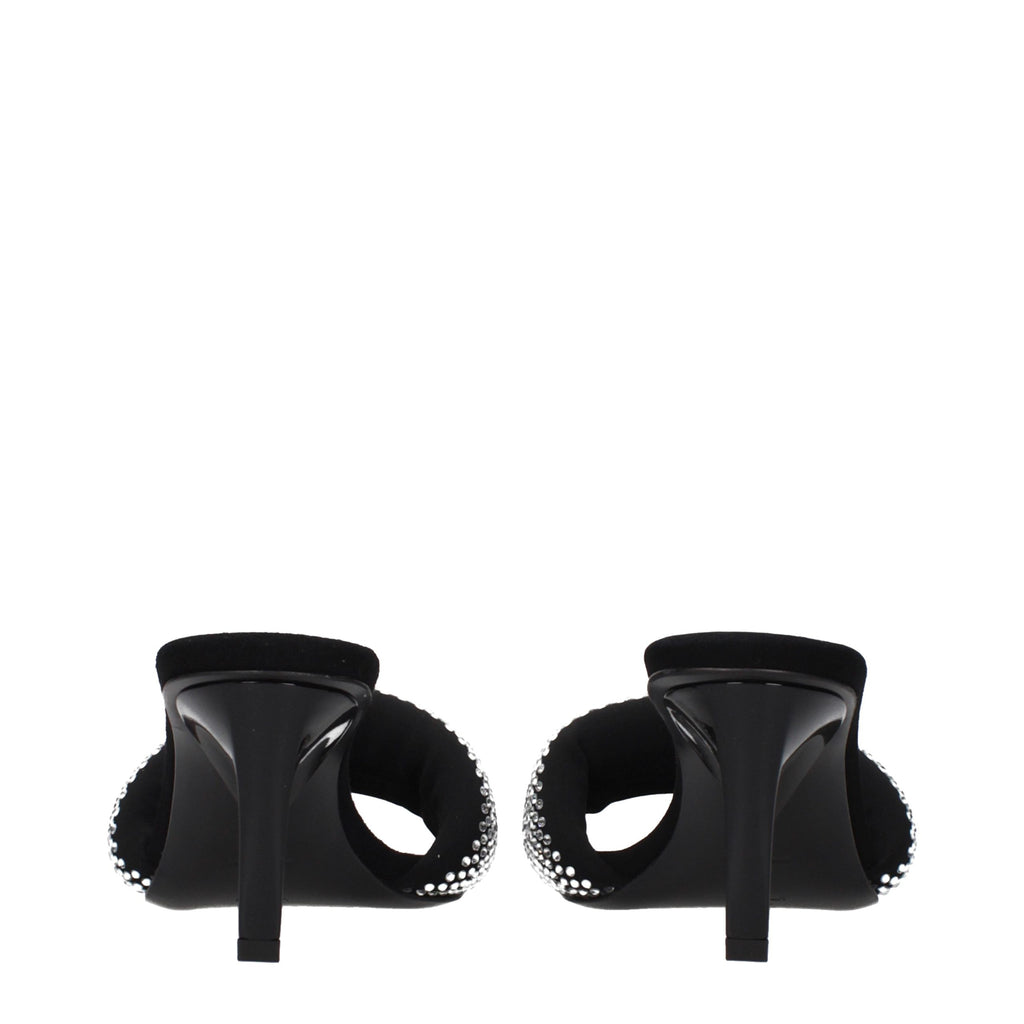 The Attico Black Fabric Stiletto Heel Sandals