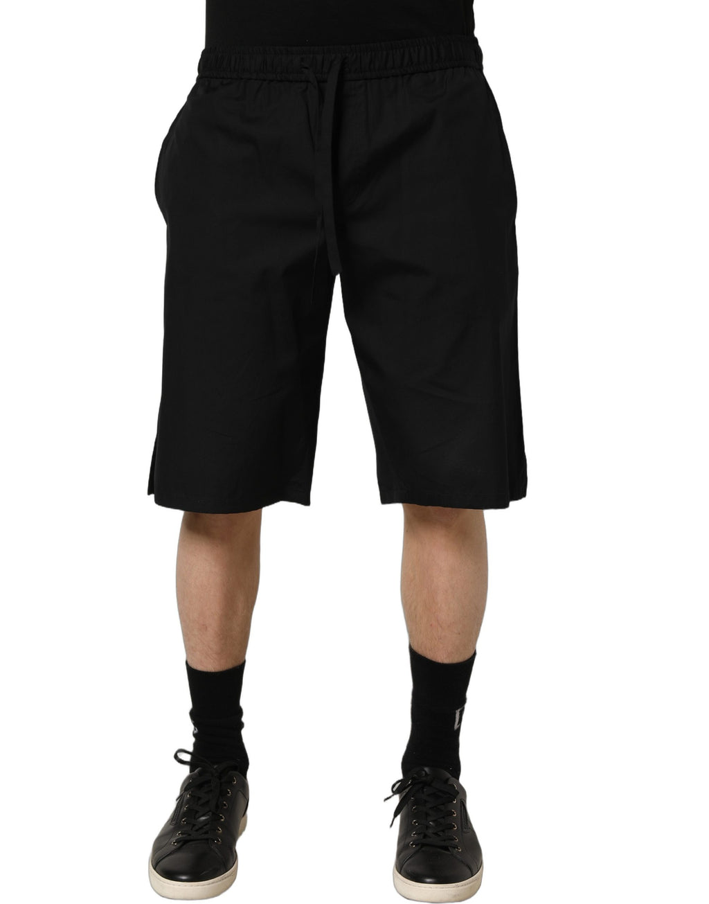 Dolce & Gabbana Black Cotton Sweatshorts Men Bermuda Shorts