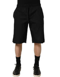 Dolce & Gabbana Black Cotton Sweatshorts Men Bermuda Shorts
