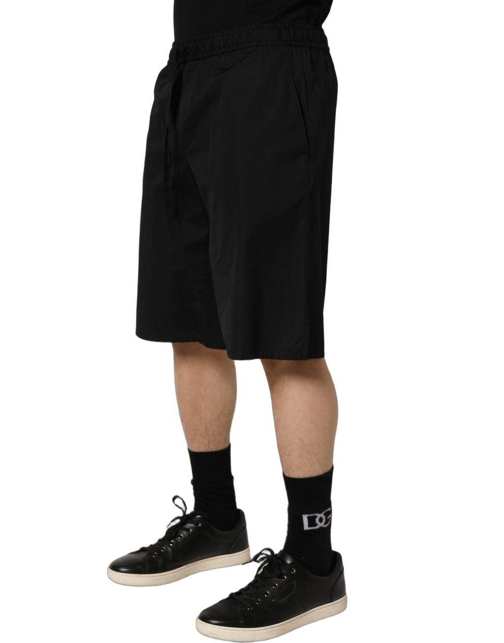 Dolce & Gabbana Black Cotton Sweatshorts Men Bermuda Shorts