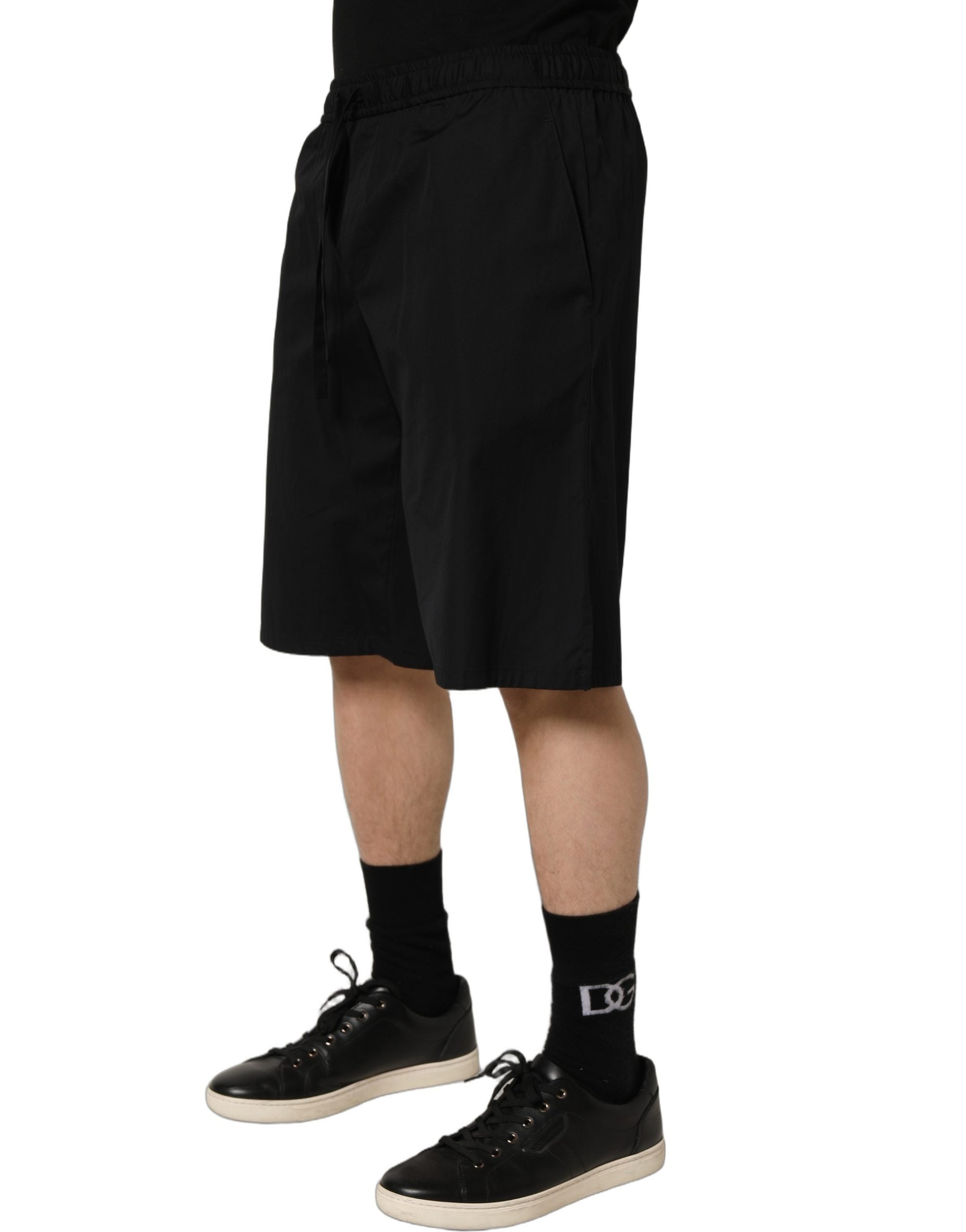 Dolce & Gabbana Black Cotton Sweatshorts Men Bermuda Shorts