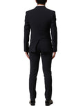Dolce & Gabbana Black Wool Slim Fit Formal 3 Piece Men Suit