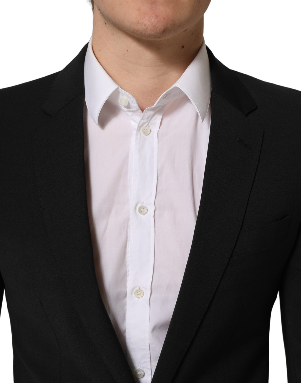 Dolce & Gabbana Black Wool Slim Fit Formal 2 Piece Men Suit