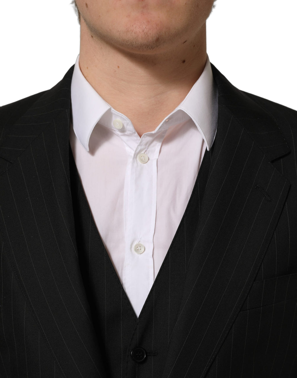 Dolce & Gabbana Dark Gray Stripes Slim Fit Formal 3 Piece Suit