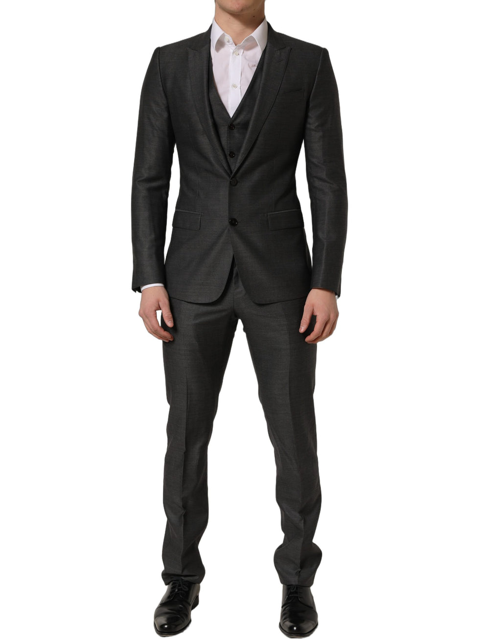 Dolce & Gabbana Gray MARTINI Slim Fit Formal 3 Piece Suit