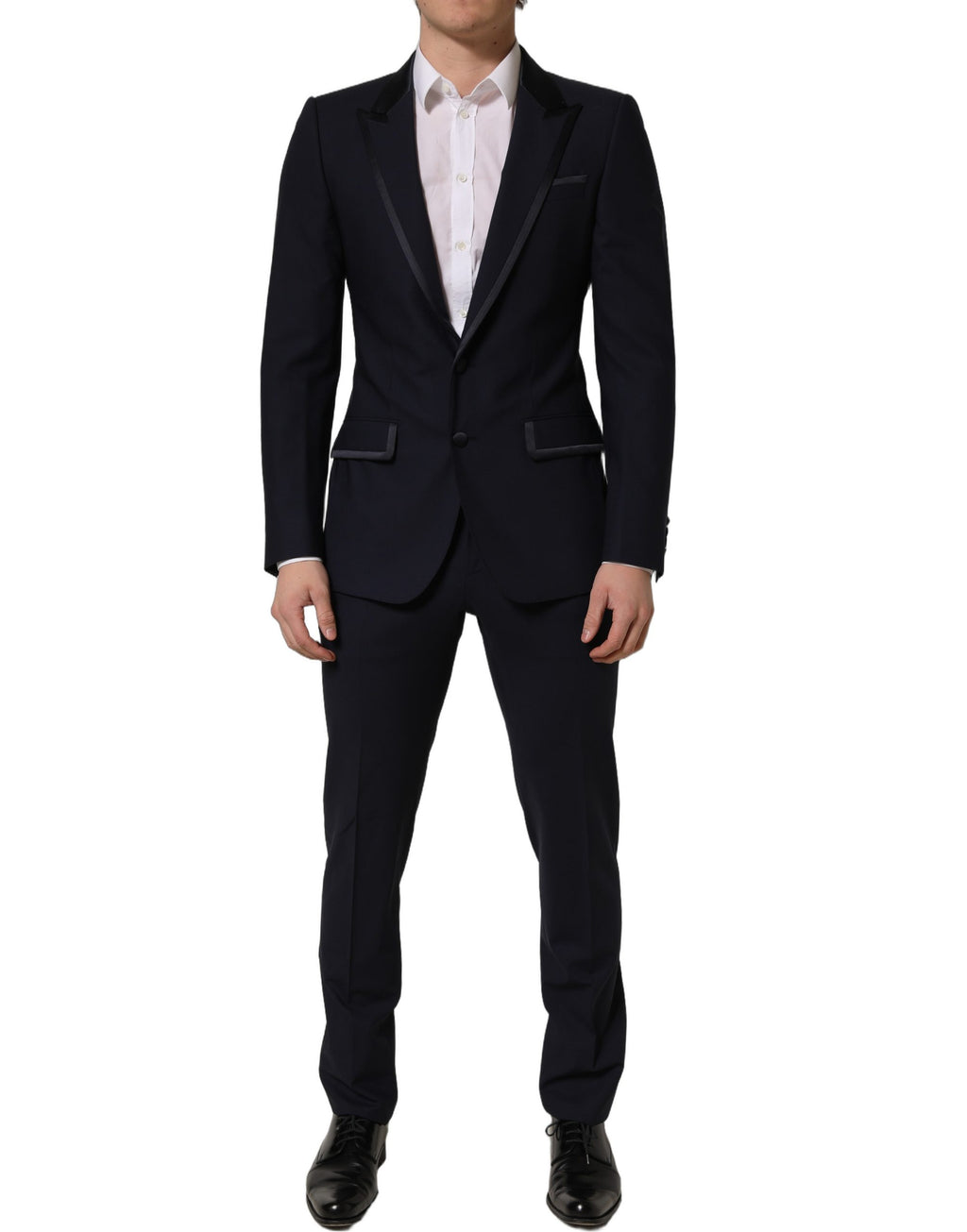 Dolce & Gabbana Dark Blue Wool Slim Fit Formal 2 Piece Men Suit