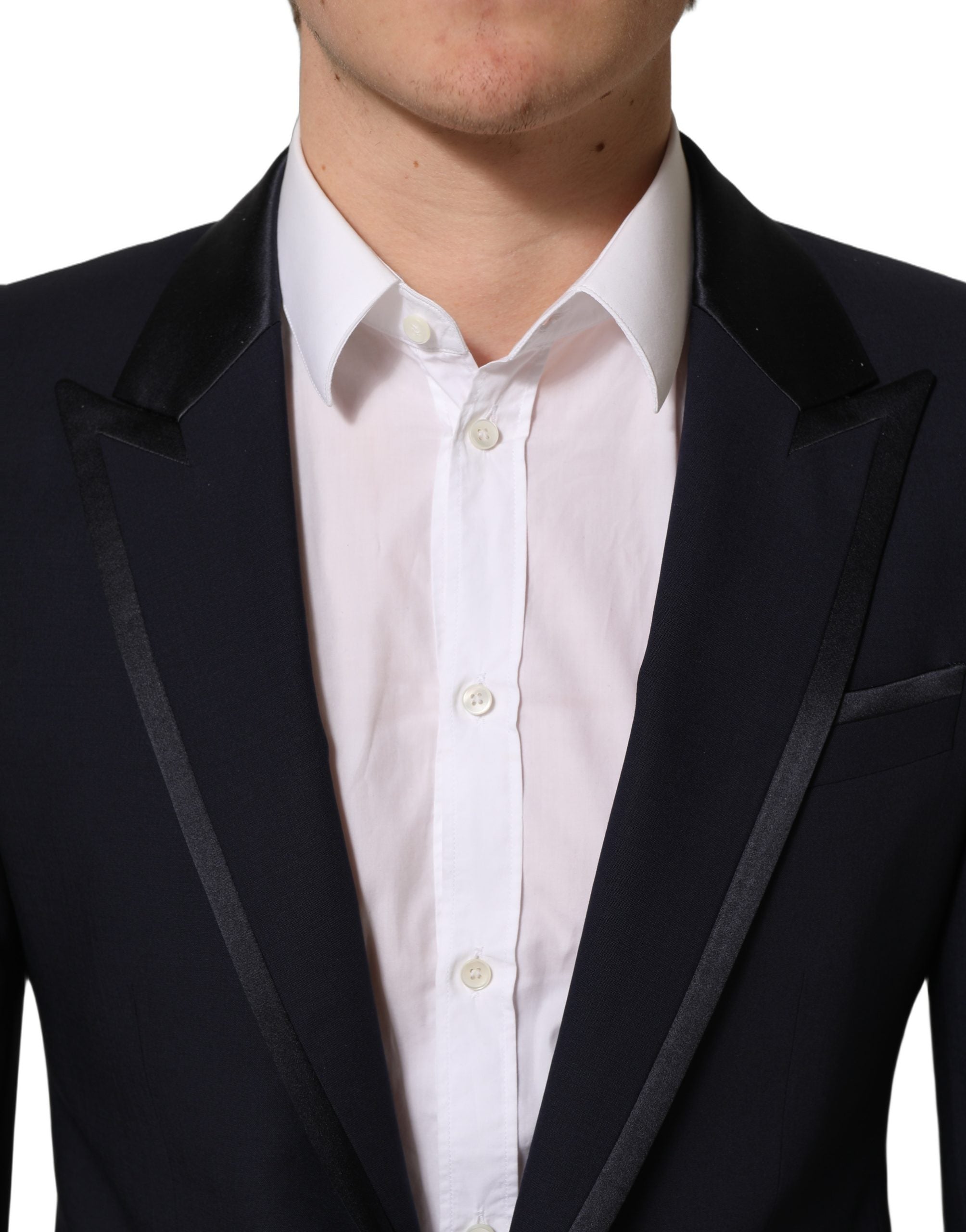 Dolce & Gabbana Dark Blue Wool Slim Fit Formal 2 Piece Men Suit