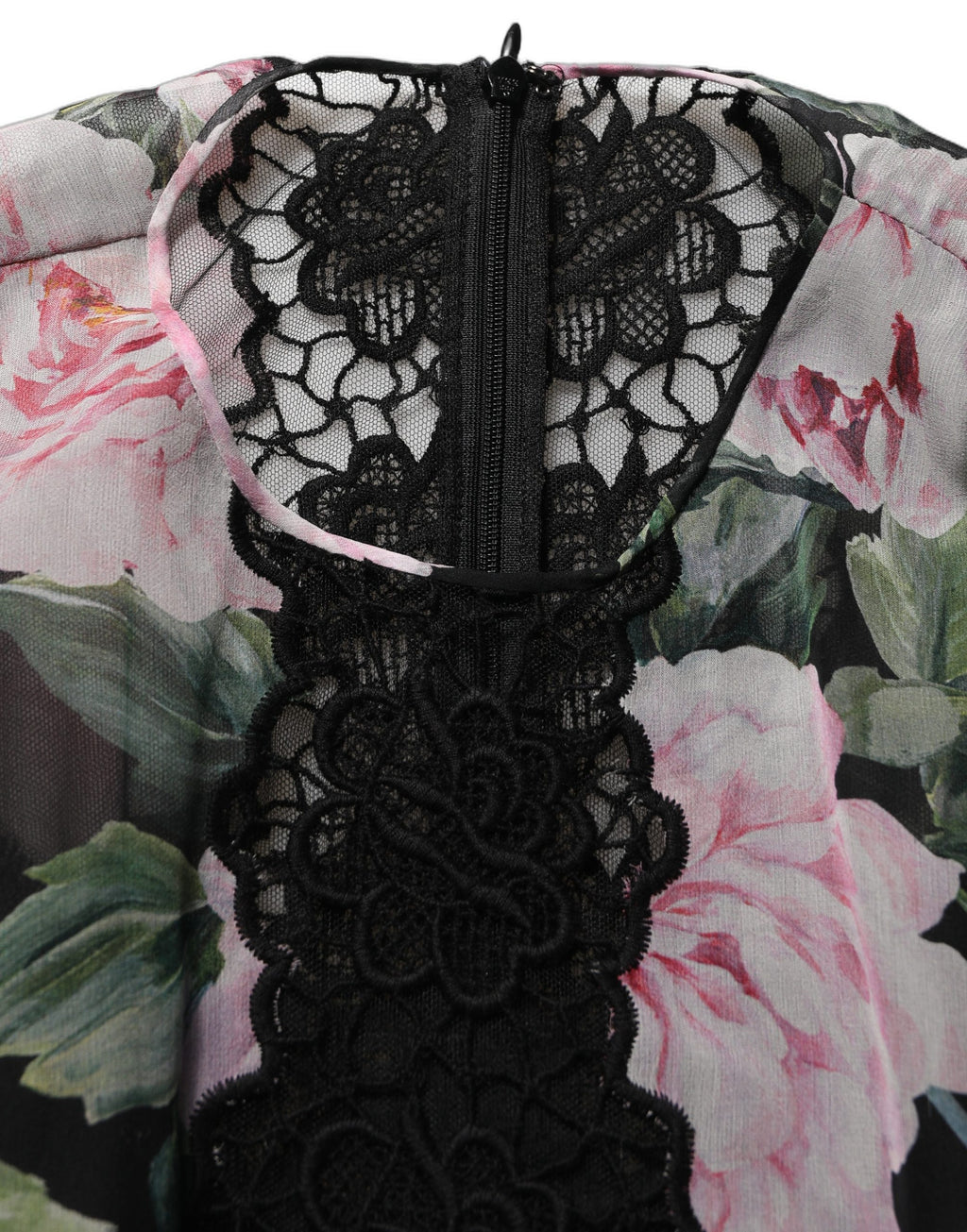 Dolce & Gabbana Black Floral Print Cotton Lace Maxi Dress