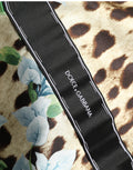 Dolce & Gabbana Multicolor Floral Leopard Silk Lace Trim Mini Dress