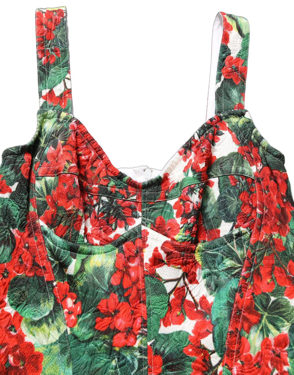 Dolce & Gabbana Multicolor Geranium Print A-line Mini Dress