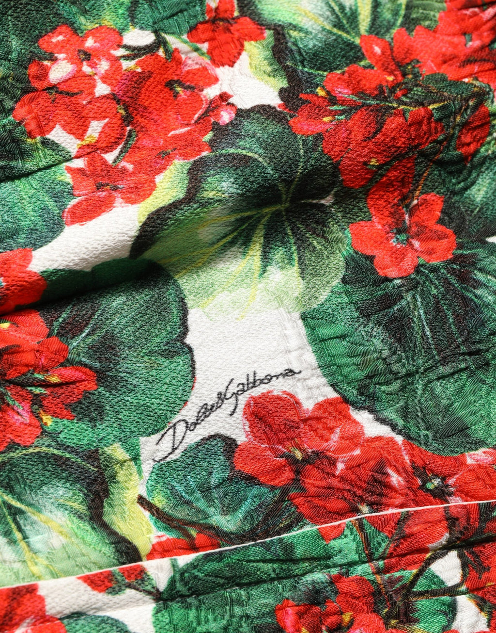 Dolce & Gabbana Multicolor Geranium Print A-line Mini Dress