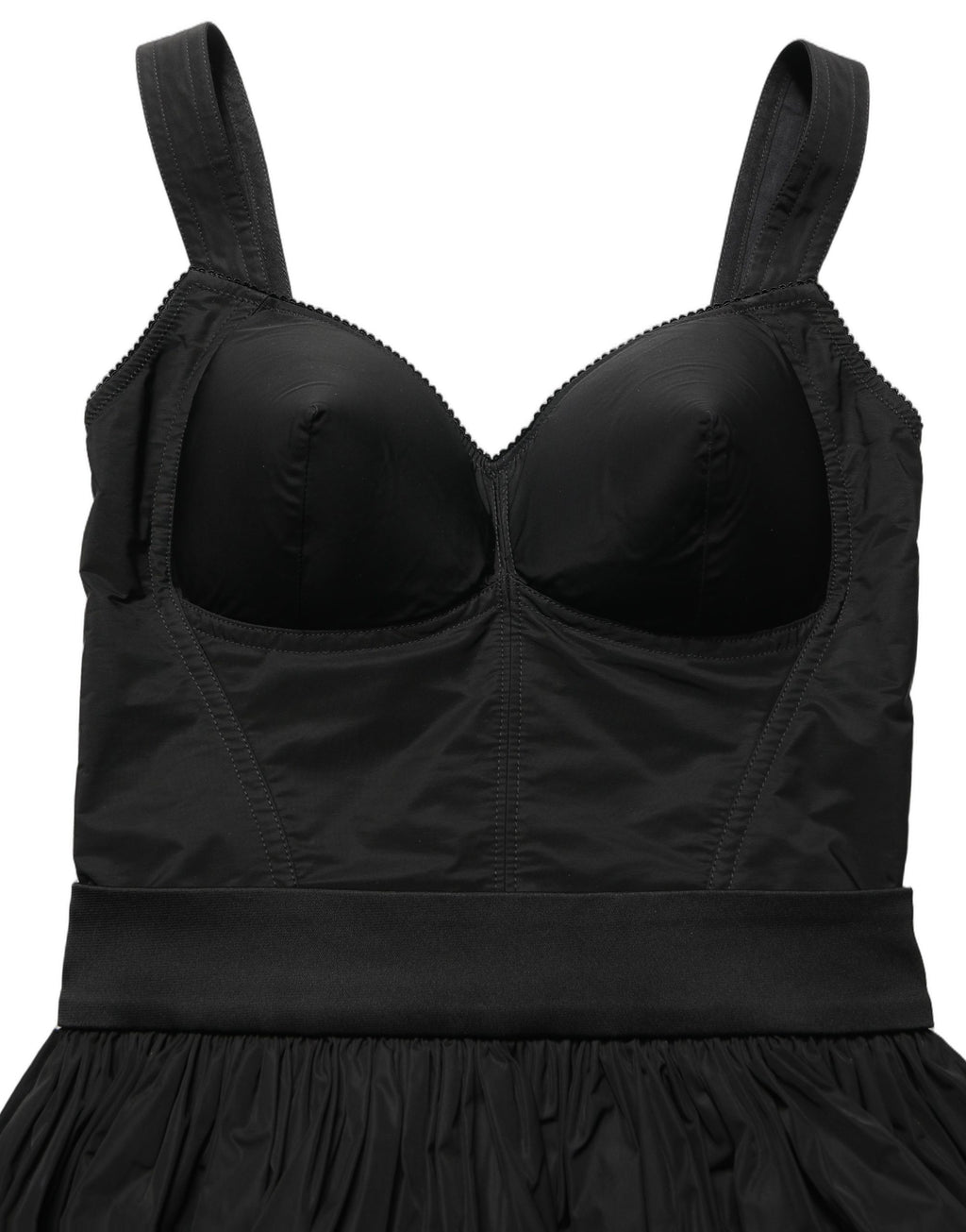 Dolce & Gabbana Black Nylon A-Line Sleeveless Mini Dress