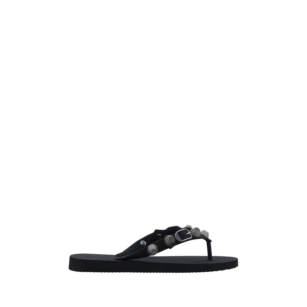 Balenciaga Black Polyurethane Flat Sandals