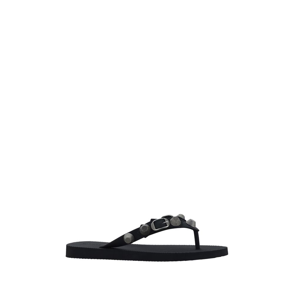 Balenciaga Black Polyurethane Flat Sandals