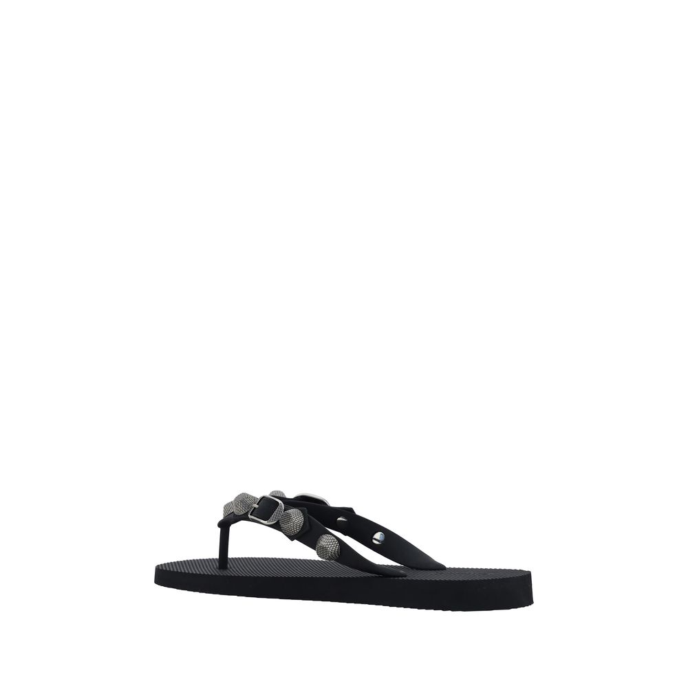 Balenciaga Black Polyurethane Flat Sandals