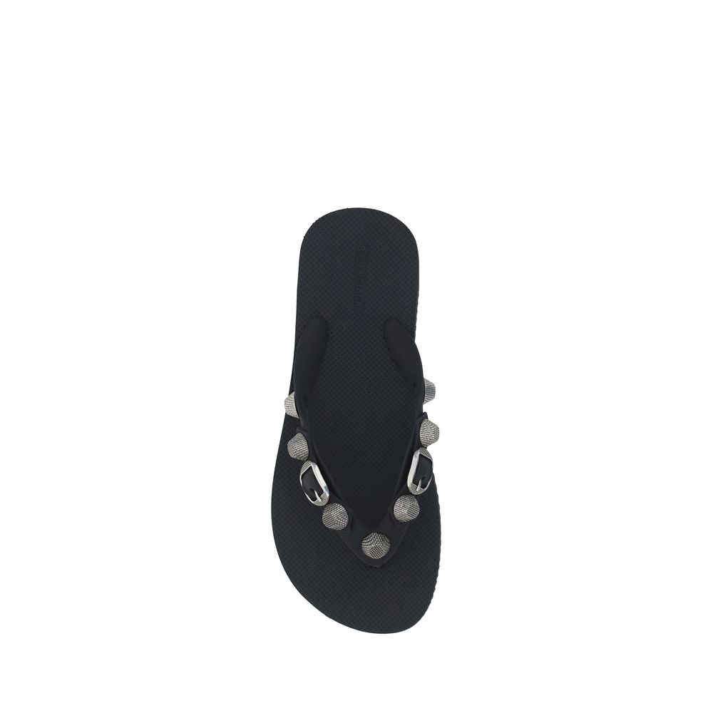 Balenciaga Black Polyurethane Flat Sandals