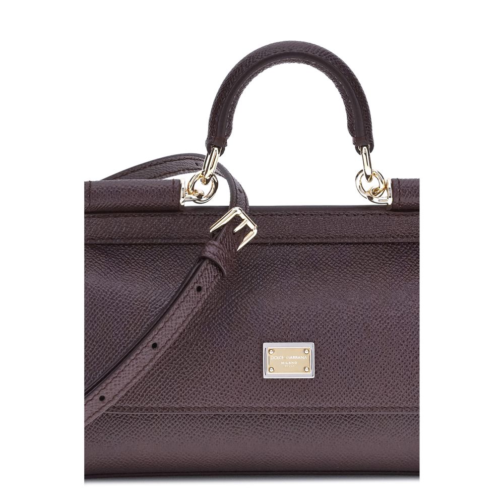 Dolce & Gabbana Purple Calf Leather Bos Taurus Handbag
