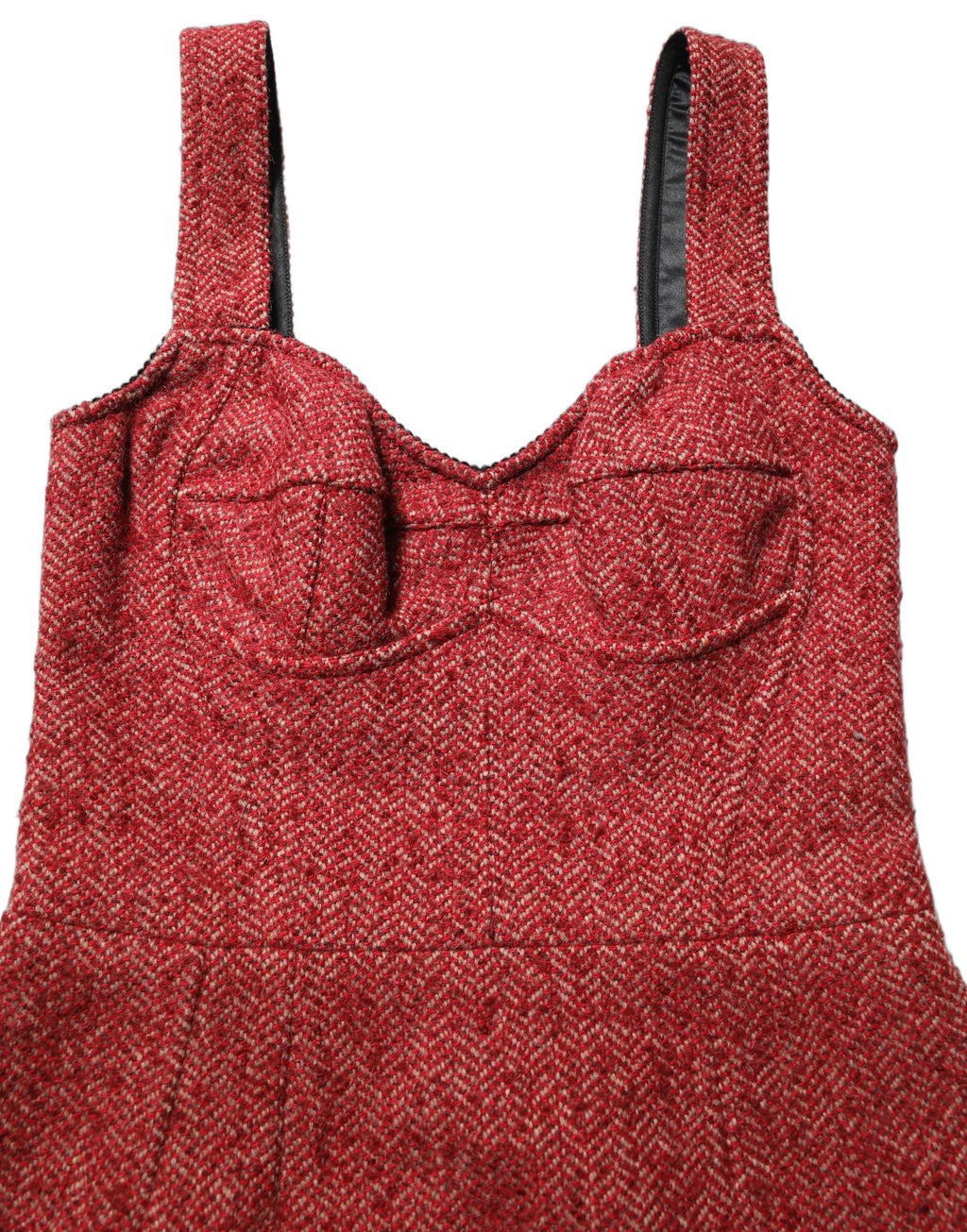 Dolce & Gabbana Multicolor Tweed Belted Babydoll Mini Dress