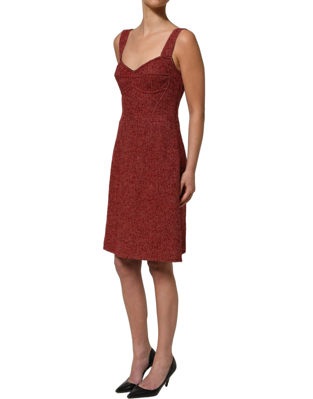 Dolce & Gabbana Multicolor Tweed Belted Babydoll Mini Dress