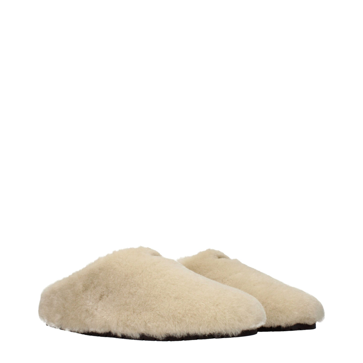 Prada Beige Fur Slippers
