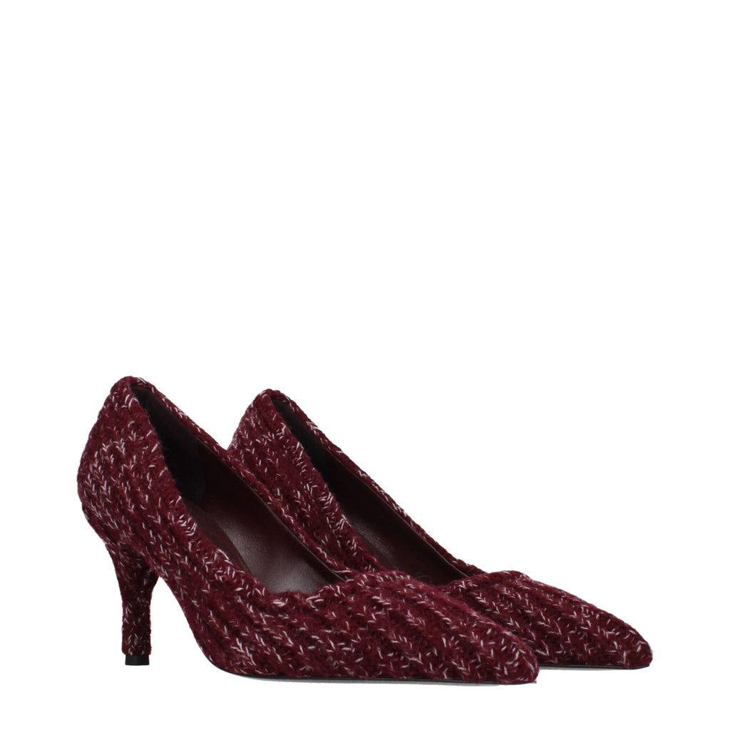 Prada Red Fabric Mid Heel Pumps