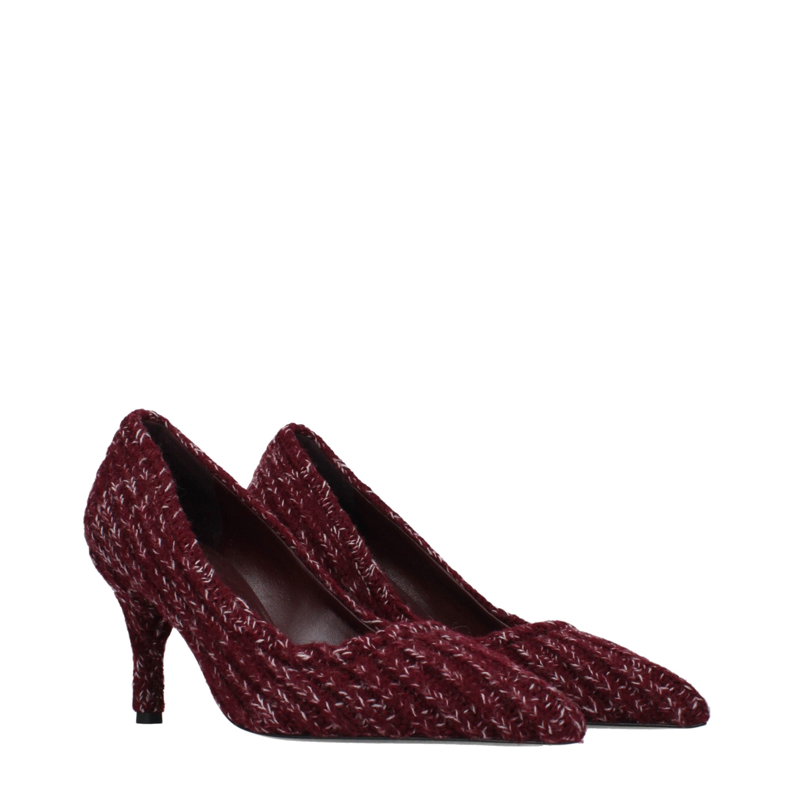 Prada Red Fabric Mid Heel Pumps