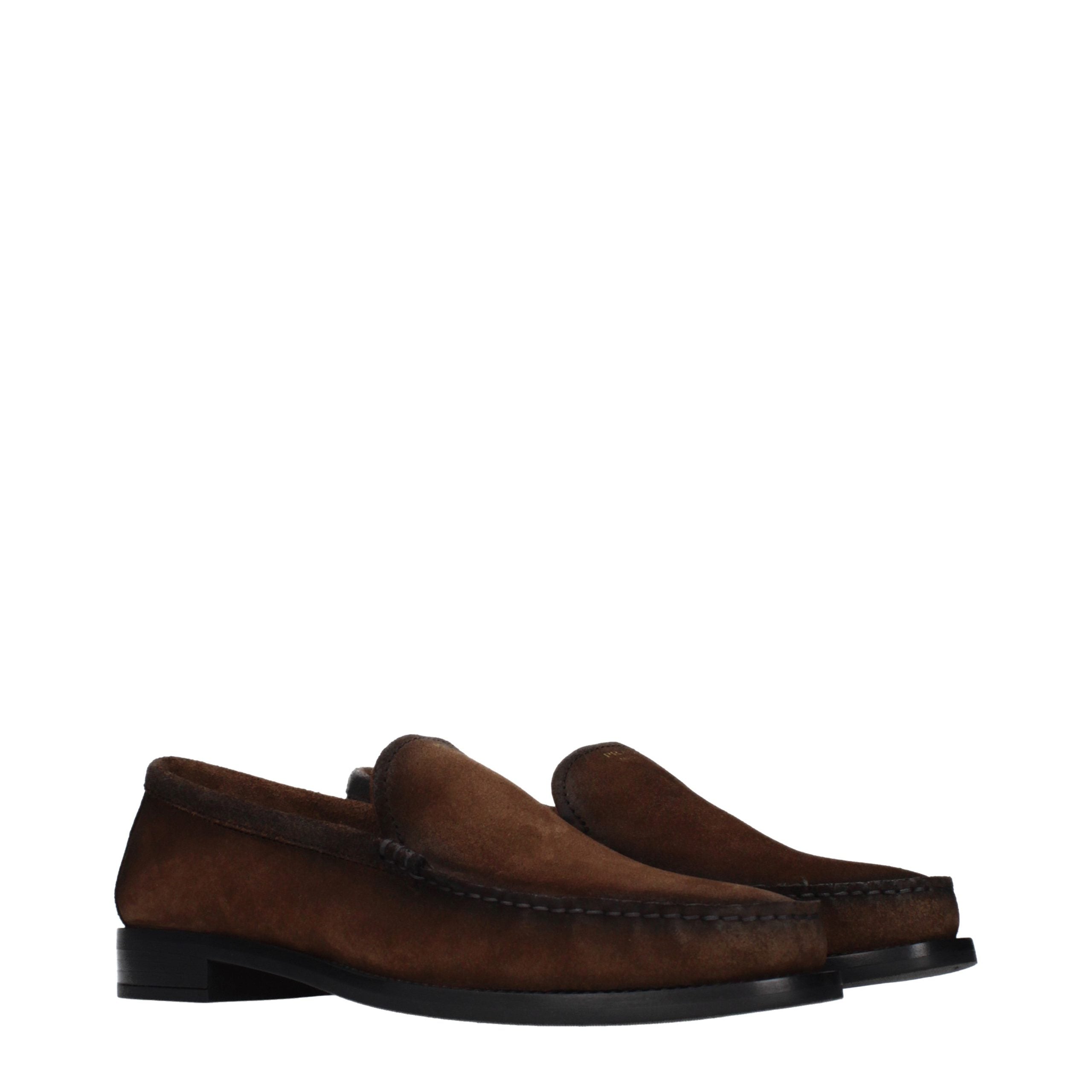 Prada Brown Leather Slip-On Loafers