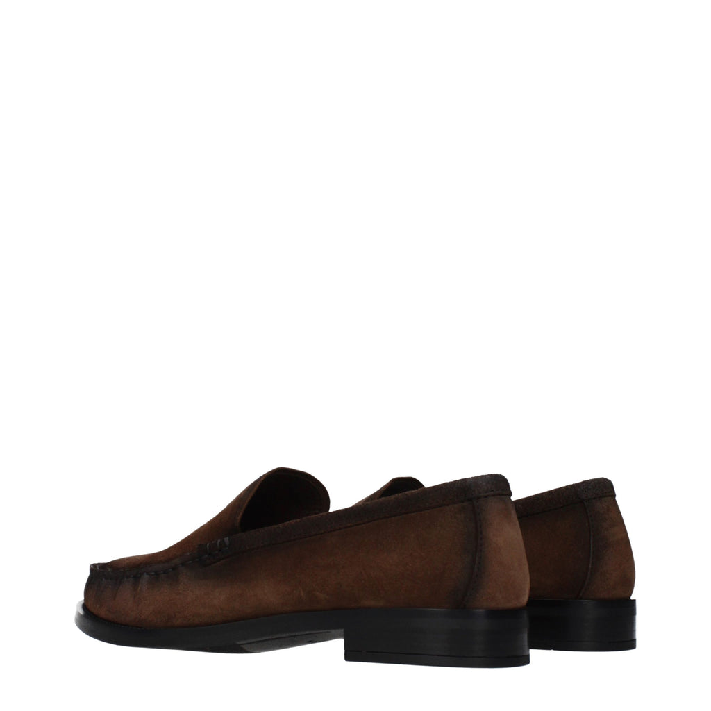 Prada Brown Leather Slip-On Loafers