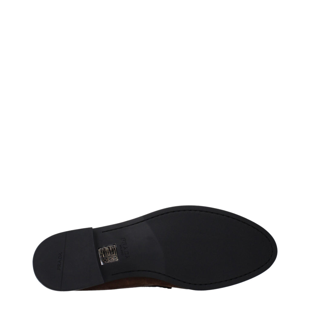 Prada Brown Leather Slip-On Loafers