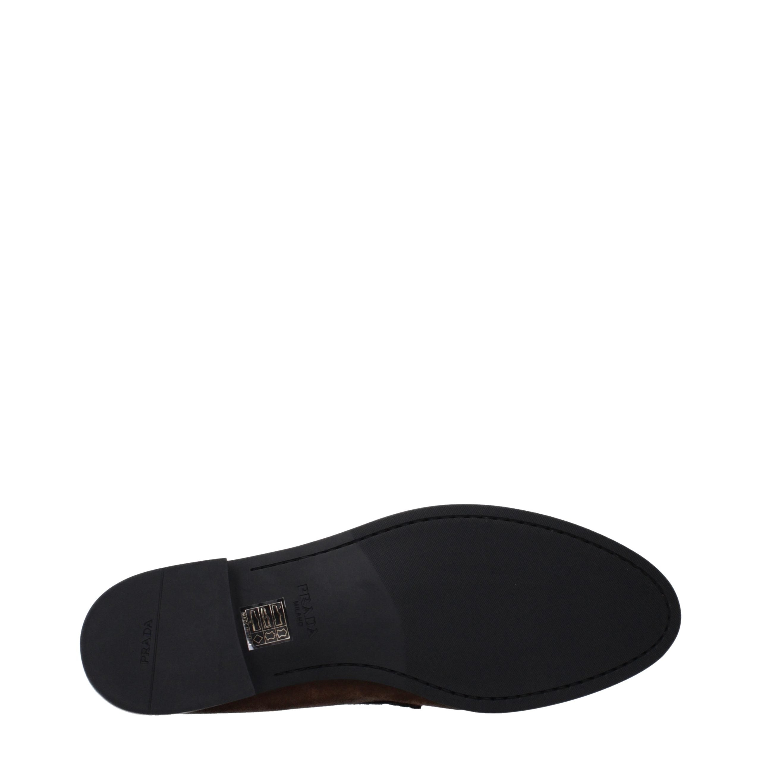 Prada Brown Leather Slip-On Loafers