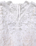 Dolce & Gabbana White Cotton Floral Lace Long Gown Dress