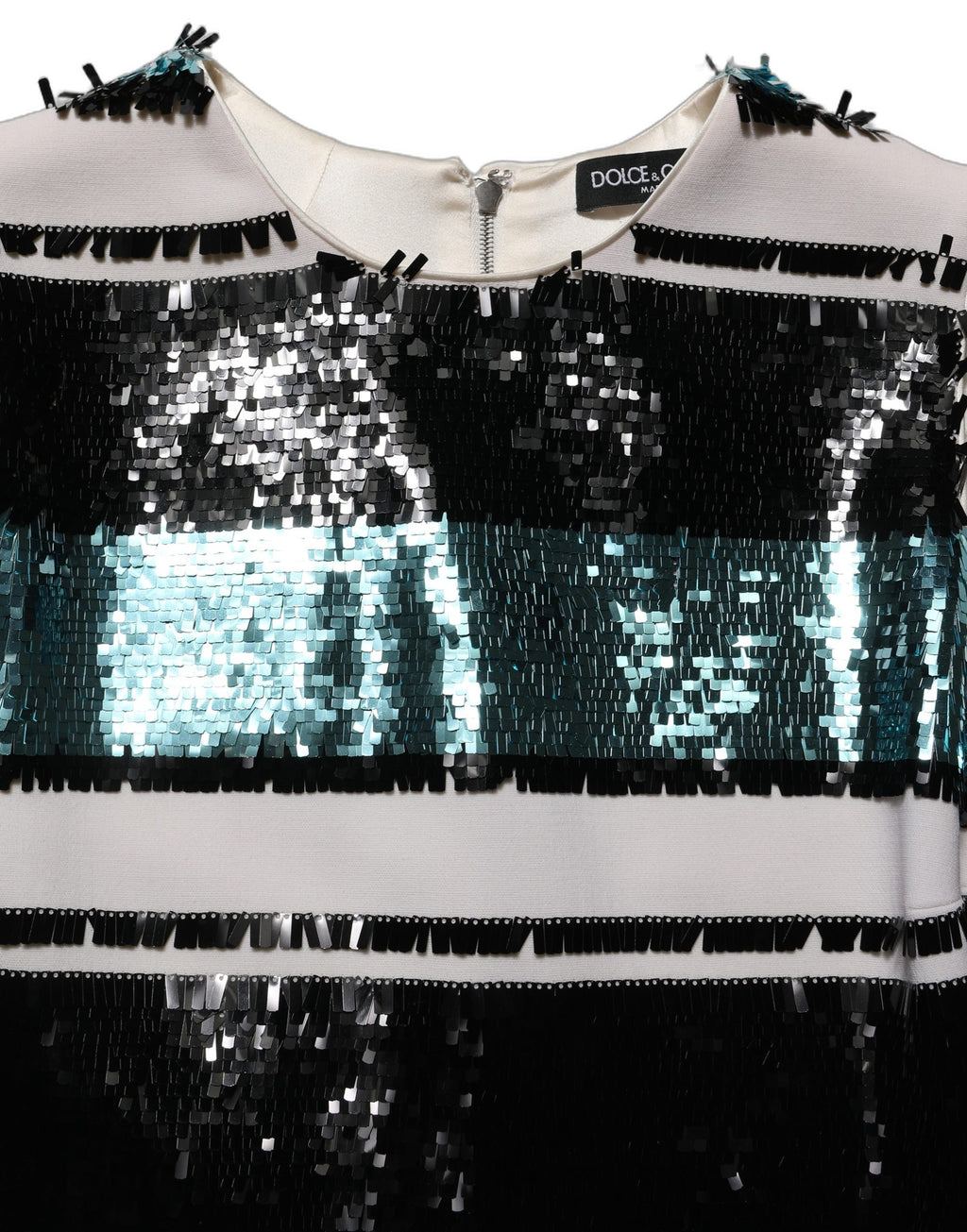 Dolce & Gabbana Multicolor Sequined Sleeveless Shift Dress