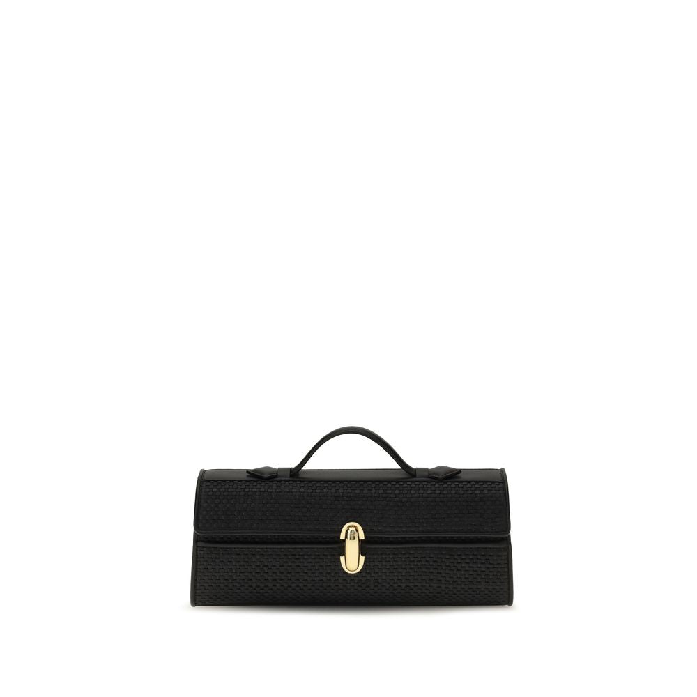 Savette Black Raffia Handbag