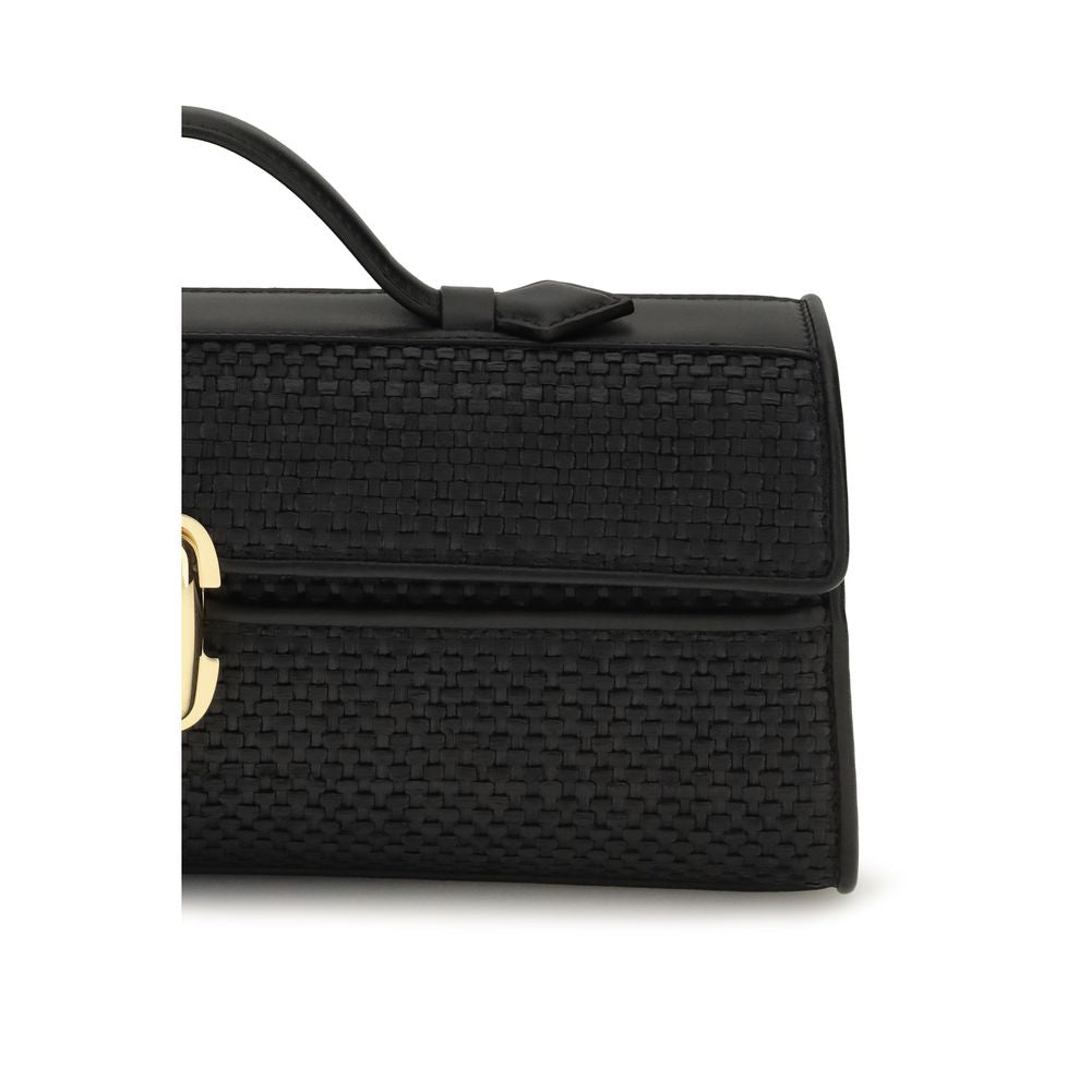 Savette Black Raffia Handbag