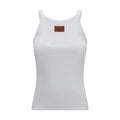 Fendi White Cotton Sleeveles T-Shirt