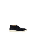 Santoni Blue Calf Leather Bos Taurus Ankle Boots