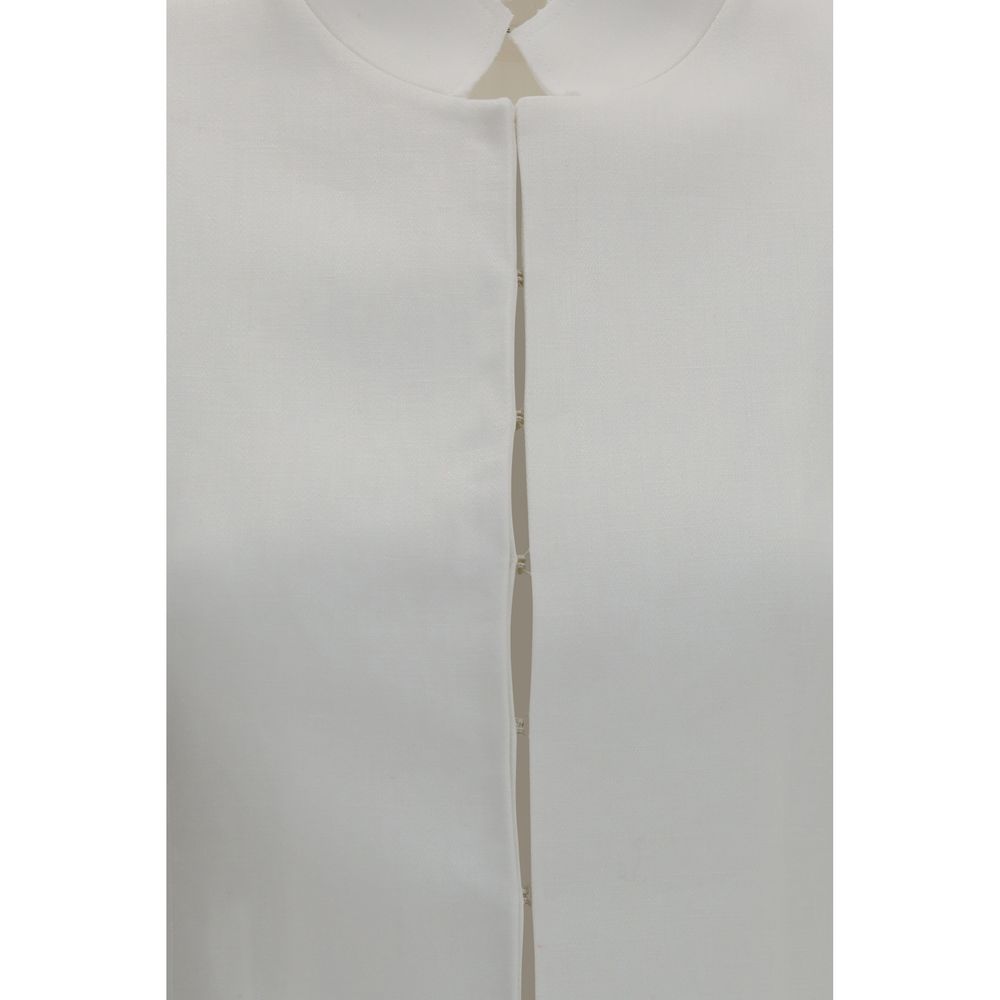 The Row White Linen Jacket