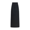 The Row Black Silk Long Skirt