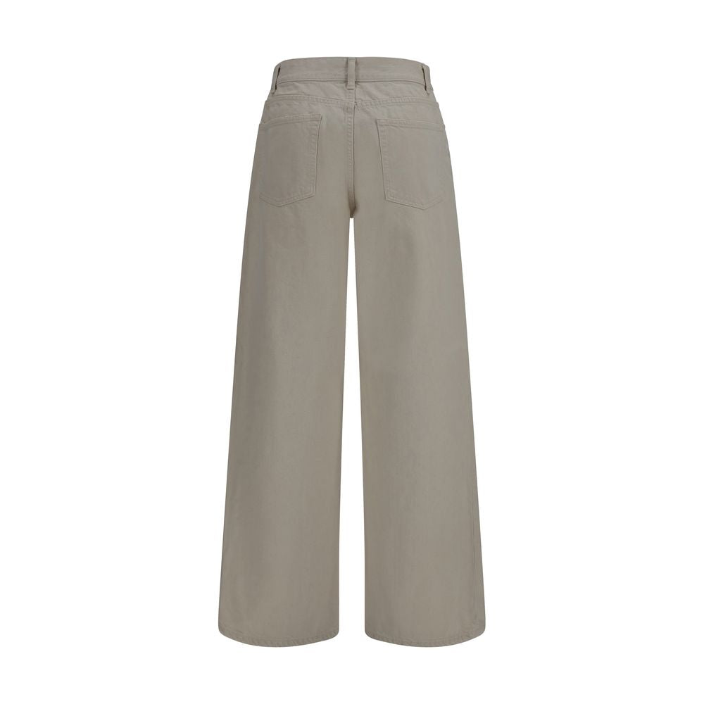 The Row Beige Cotton Relaxed Fit Jeans