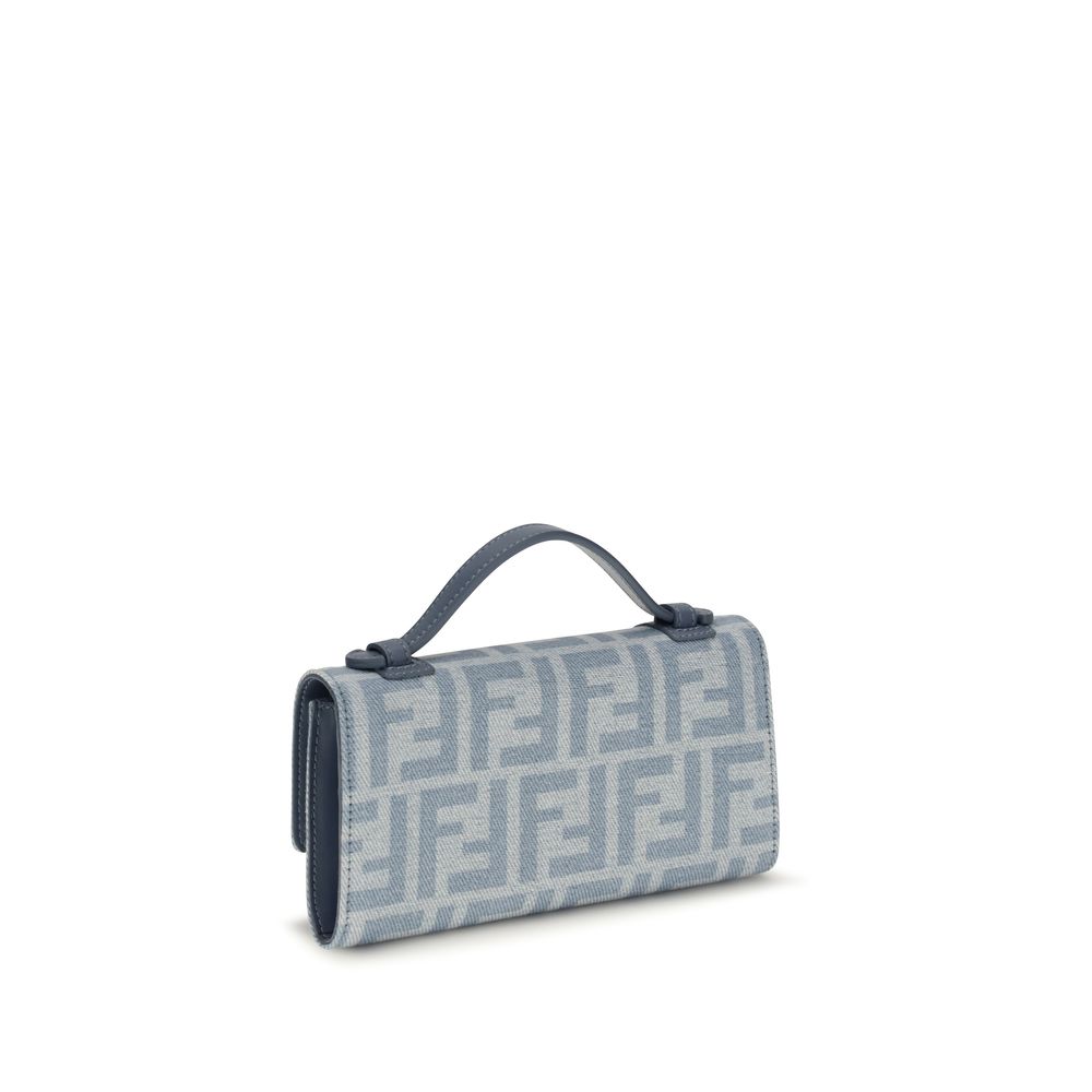 Fendi Blue Cotton Wallet