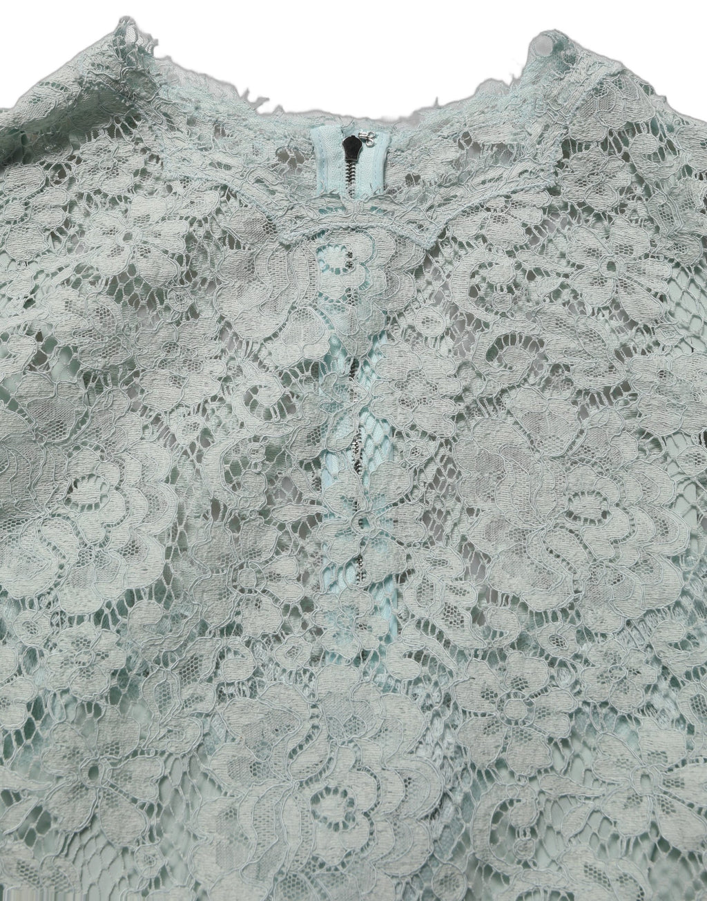 Dolce & Gabbana Mint Green Lace Sleeveless Knee Length Dress