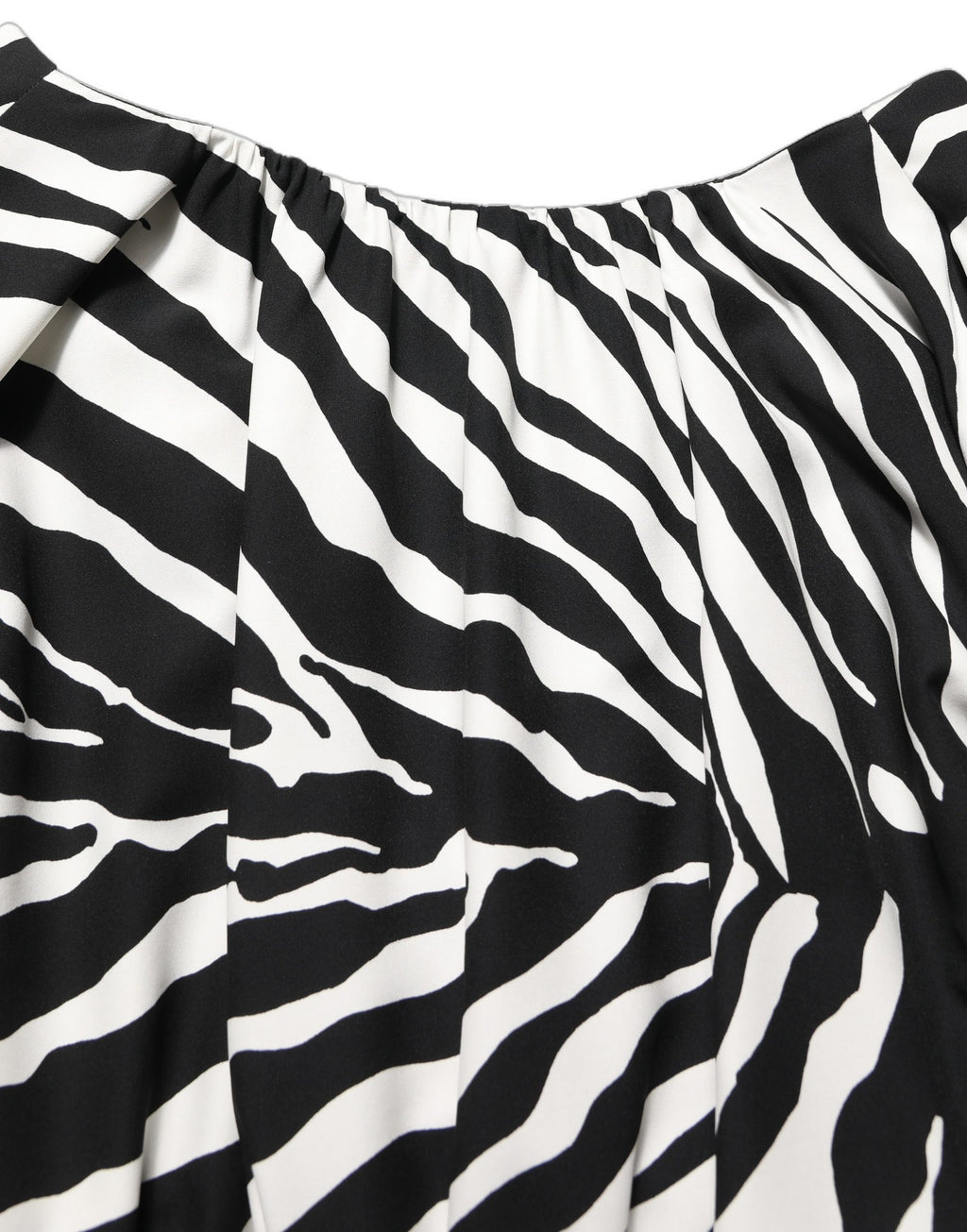 Dolce & Gabbana Black White Zebra Ruched Silk Mini Dress