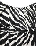 Dolce & Gabbana Black White Zebra Ruched Silk Mini Dress
