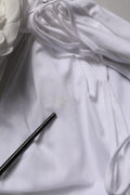 Dolce & Gabbana White Cotton Gabardine Bustier Midi Dress