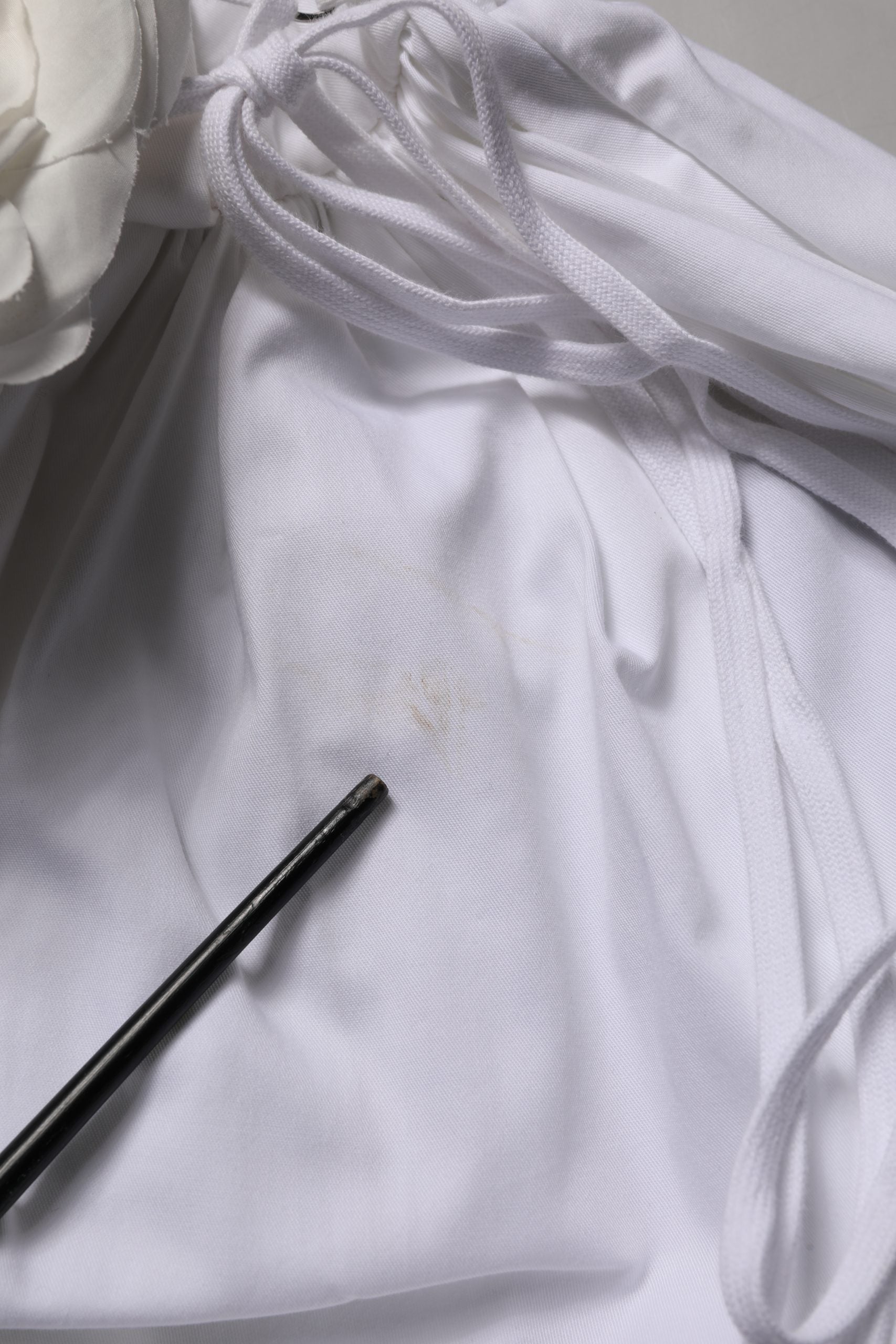 Dolce & Gabbana White Cotton Gabardine Bustier Midi Dress