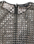 Dolce & Gabbana Beige Crystal Embellished Long Gown Dress