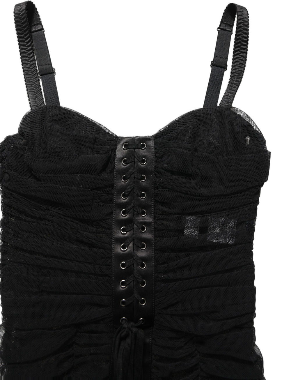 Dolce & Gabbana Sleeveless V-neck Shift Knee Length Black