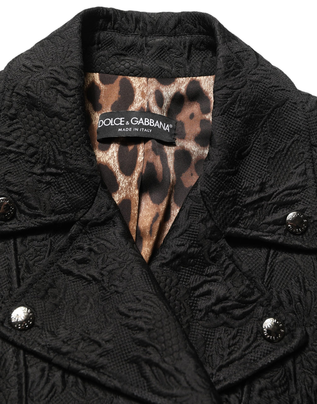 Dolce & Gabbana Black Floral Brocade Biker Blouson Jacket
